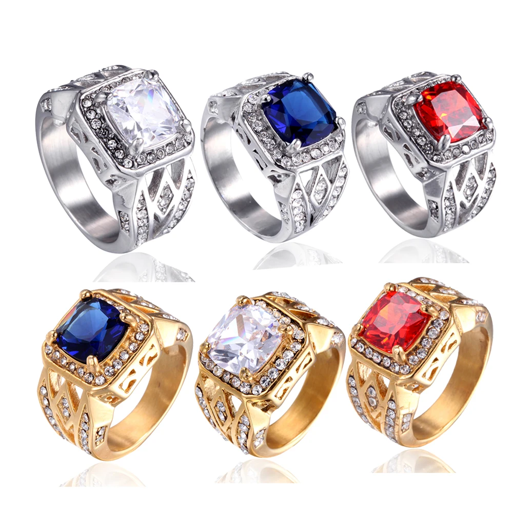  Punk For Men Tide Brand Rings Jewelry Gold Silver...