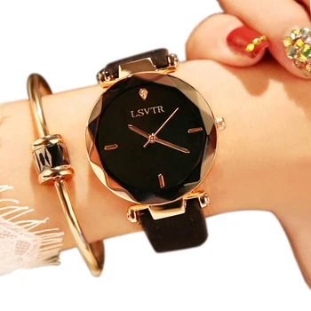 

Women's luxury bracelet watches fashion women's dress Fashion Womens watches LSVTR Leather analog band quartz watch