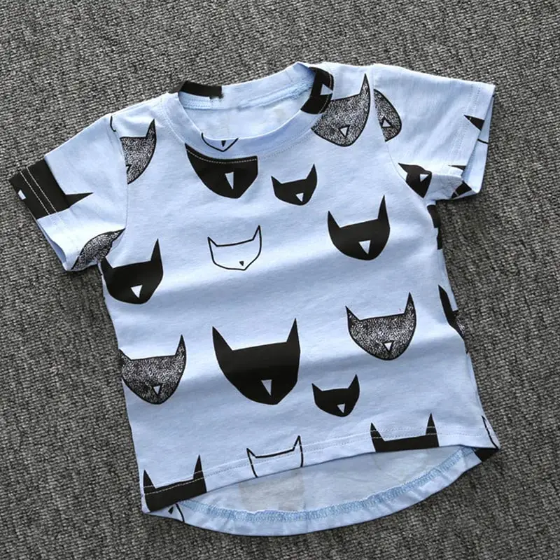 

Boys T-shirt Bat Printed Cotton Short Sleeve Tops Children's Clothing 88 998