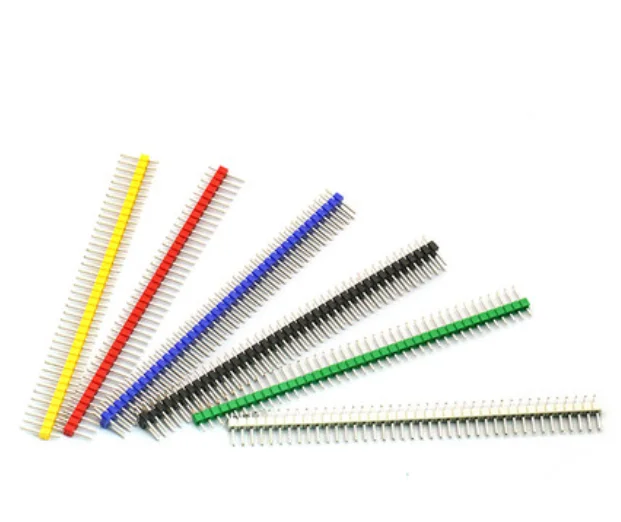 

30pcs Pin Connector Male 2.54mm Pitch Pin Header Strip Single Row 40 pin Connector Kit for PCB board (6 Colors Each 5pcs)