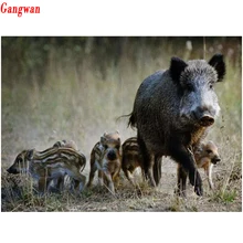 5D алмазная вышивка крестиком семья кабан 5D квадратные круглые стразы фото на заказ Алмазная вышивка мозаика ручной работы