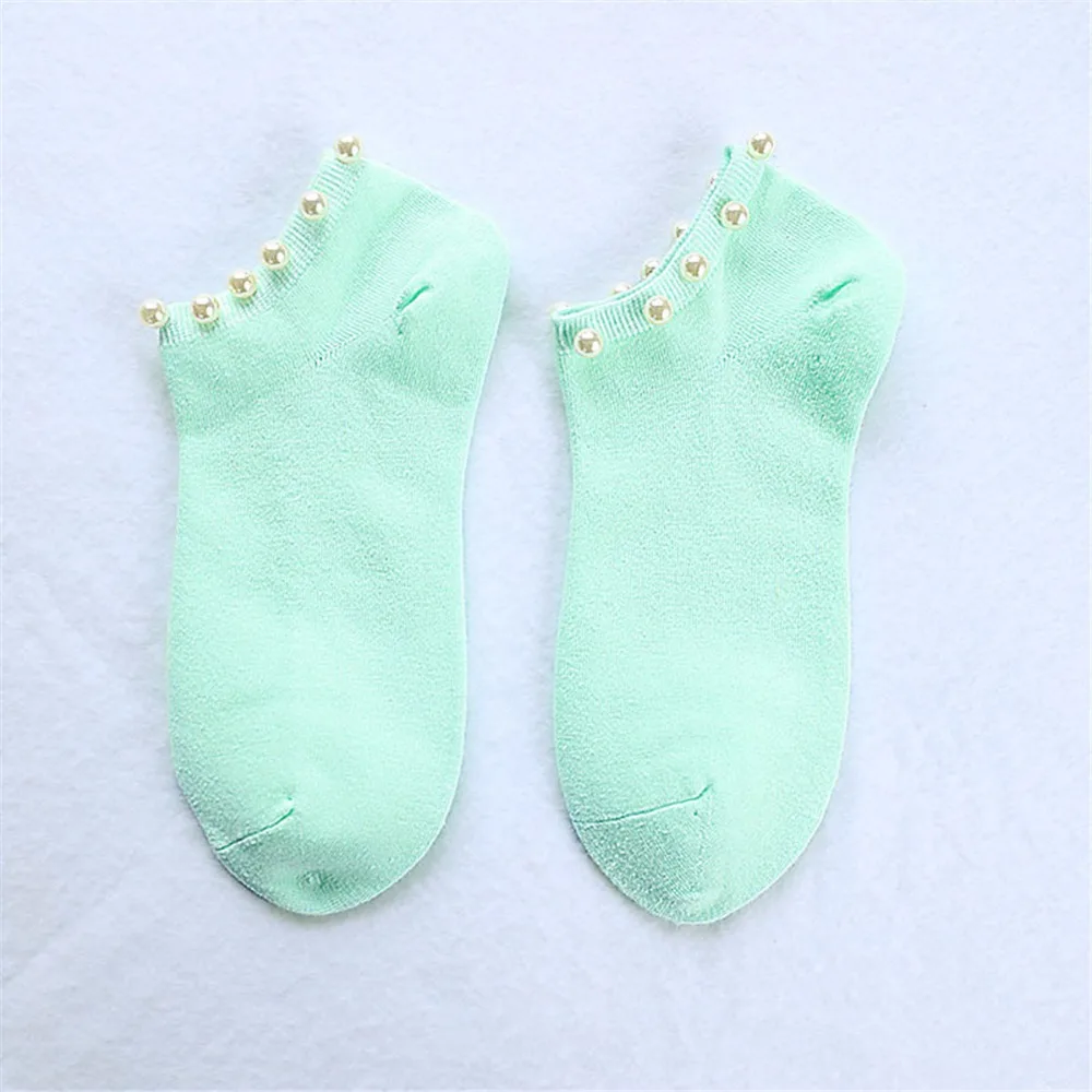 Новый стиль Повседневное дамы девушки короткие носки из бисера Сокс чулочно-носочные изделия Карамельный цвет носки Лидер продаж Для