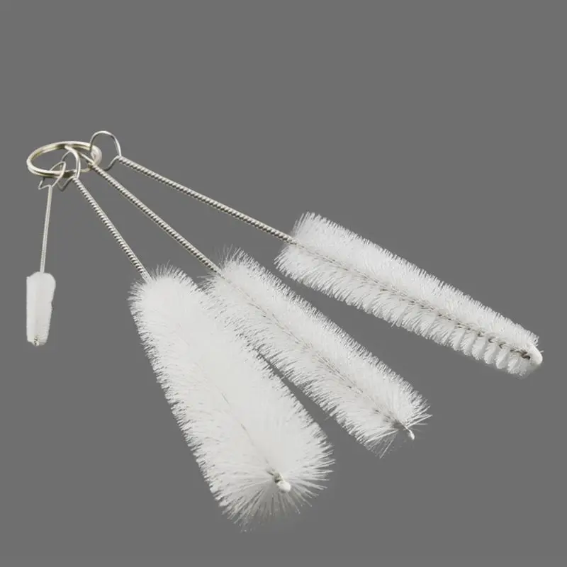 

4pcs Bottle Spout Test Tube Cleaner Cup Cleaning Washing Handle Brush Scrubbing Tool Lab Equipment School Stationery