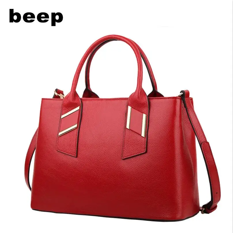 

Beep 2018 new wave Korean version of the wild Messenger bag Leather ladies large capacity shoulder tote bag