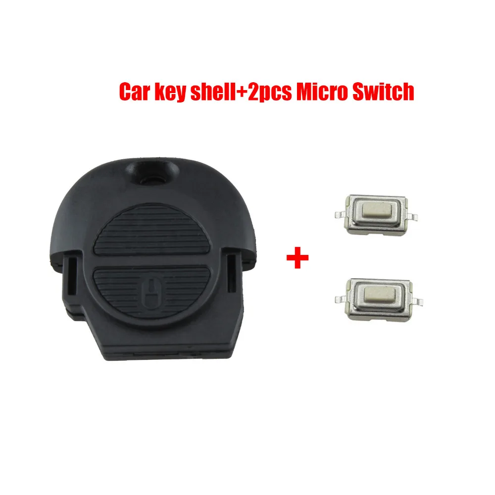 

Remote Fob Key Shell for Nissan Micra Almera Primera X-Trail 2 Buttons Car Key Case Cover No Blade+2 Micro Switch