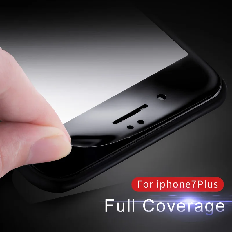Koop Vpower Voor iPhone 7 7 plus Gehard Glas Screen Protector Ultra Dunne 3D soft side rand 9 H Beschermende Film