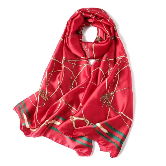 Brand Designer Women Scarf Luxury Brand Silky Satin Shawl Scarfs Winter