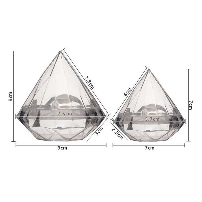 6 шт./компл. прозрачный Пластик в форме ромба конфеты Коробки свадебные подарки для вечерние конфеты держатели XJPDZS119