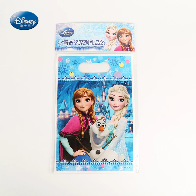 

6pcs/lot Disney Frozen Theme Plastic Gift Bag Kid Birthday Party Shopping Bag Baby Shower Wedding Decoration Supplies