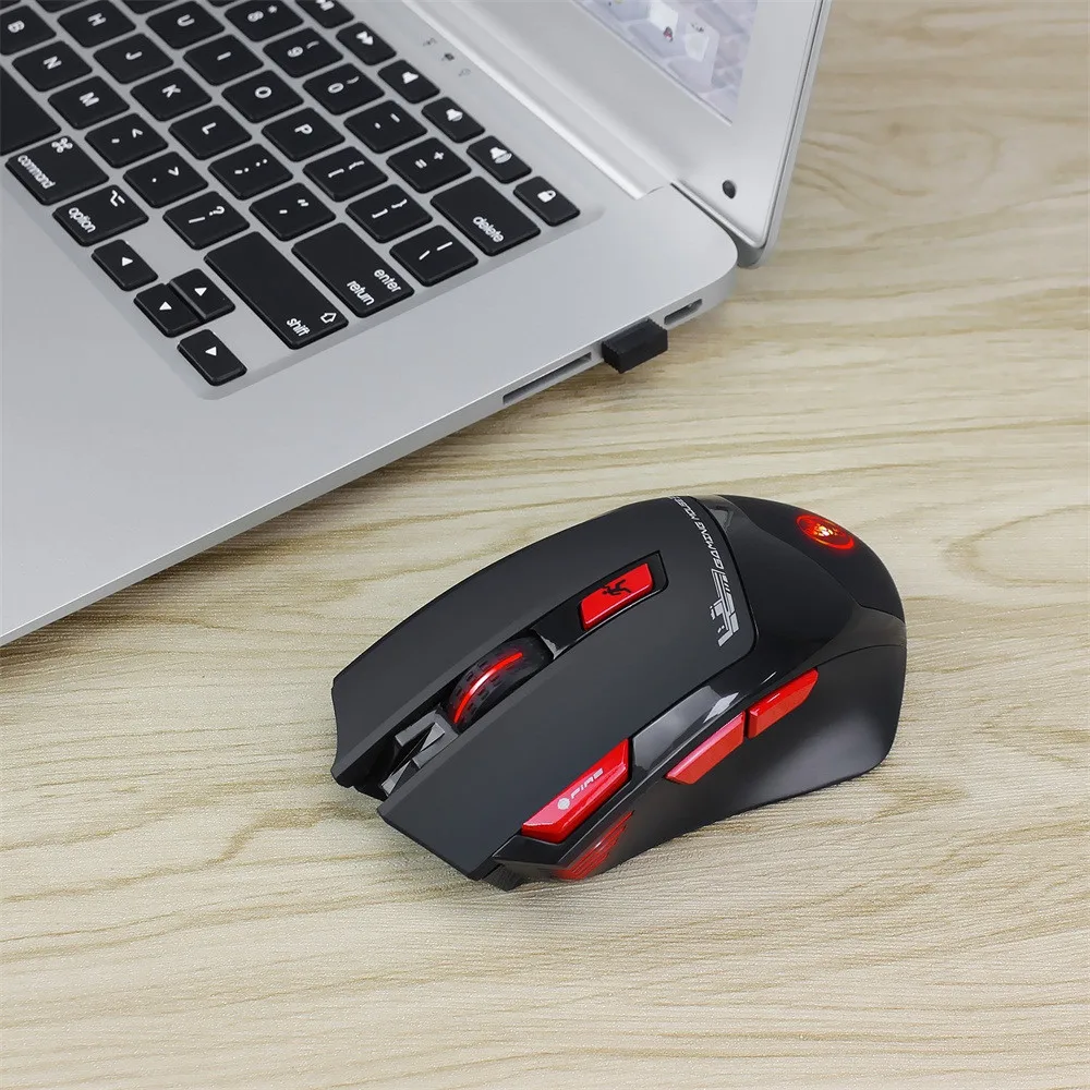

Rechargeable Optical 2.4G Wireless Gaming Mouse High Speed Computer Mice with 7 Bright Colors LED Backlit 0A Drop Shipping