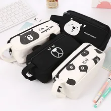Cute bear pencil case cartoon multi-function pen box school pencil case stationery bag small object storage bag 2017 cute cartoon us naked bear pencil case cartoon cartoon multi function double zipper canvas pencil bag school office storage
