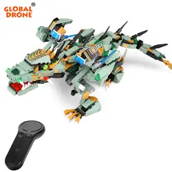 Глобальный Дрон пульт дистанционного управления блок Дракон робот игрушка для детей Рождественский подарок RC Дракон робот для детей