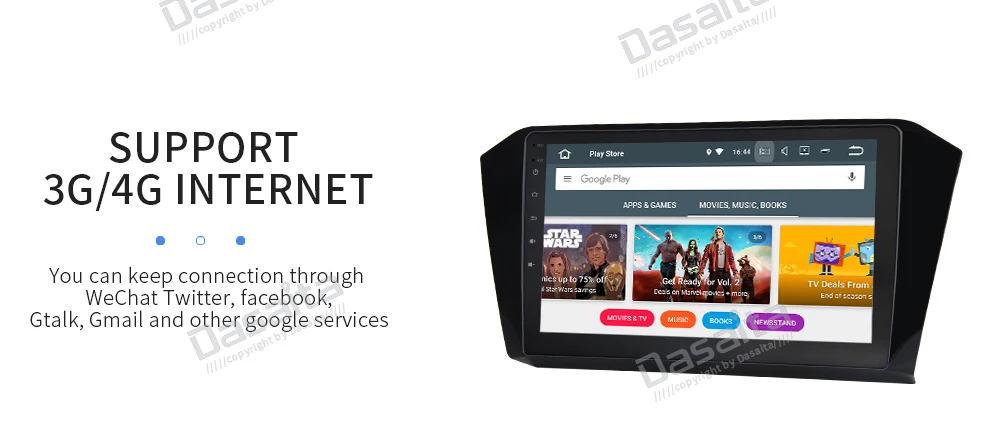 Excellent Dasaita 10.2" Android 9.0 Car GPS Radio Player for VW Passat 2017 with Octa Core 4GB+32GB Auto Stereo Multimedia 21