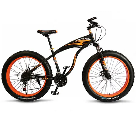 7 скоростей 21 скорость Качественный и надёжный фэтбайк ожирением велосипед bmx велосипед Снежный велосипед 26 x 4.0 горный велосипед Двойные дисковые тормоза велосипеда амортизационная вилка - Цвет: shayu-Black orange