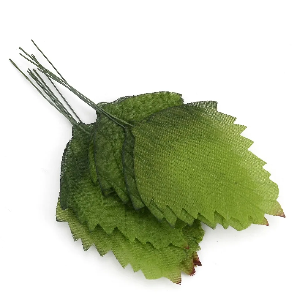 

12 pcs/lot 7cm Artificial Leaves High simulation Nylon Stocking Wedding Eucalyptus Flower Accessories For DIY Scrapbooking