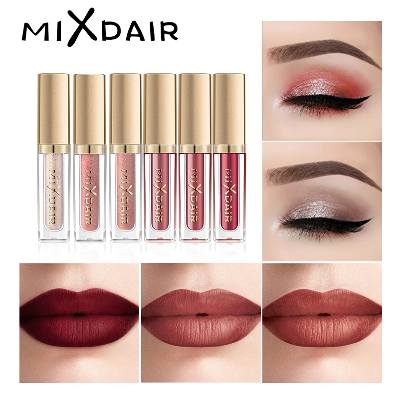 MIXDAIR Матовая Жидкая Помада 6 Шт. / Компл. Блеск для губ глаз Shimmer Face Nude Макияж Маркер