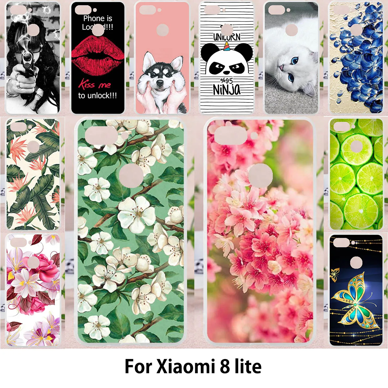 

Phone Soft Cases For Xiaomi Mi 8 Lite Mi 8X Mi8 Youth Covers 6.26 inch Silicone Soft Painting Bags Back Cover Housing Shell