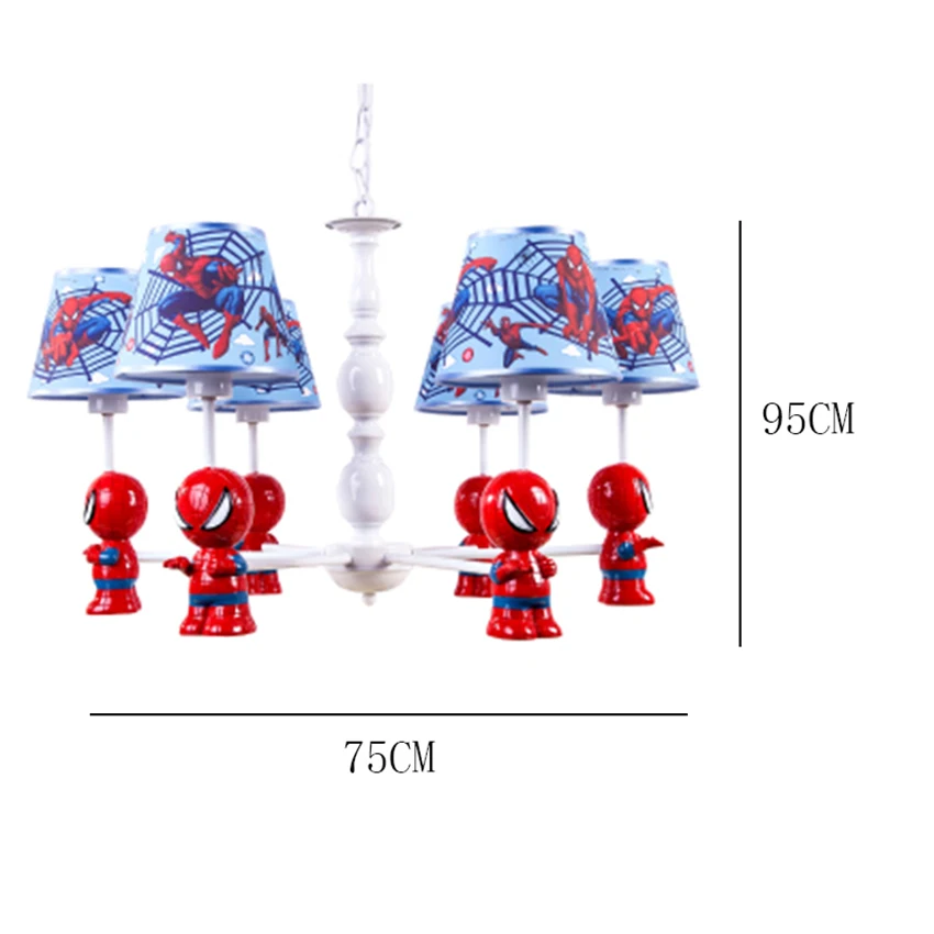 Мультфильм Дизайн одежды человек-паук кулон лампы мальчиков Спальня светильник для детской комнаты современный простой светодиодный