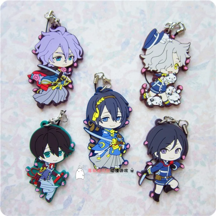 Touken Ranbu онлайн игра Mikatsuki Nakigitsune Hotarumaru Kashuu Kiyomitsu Sakura версия резиновый брелок|touken