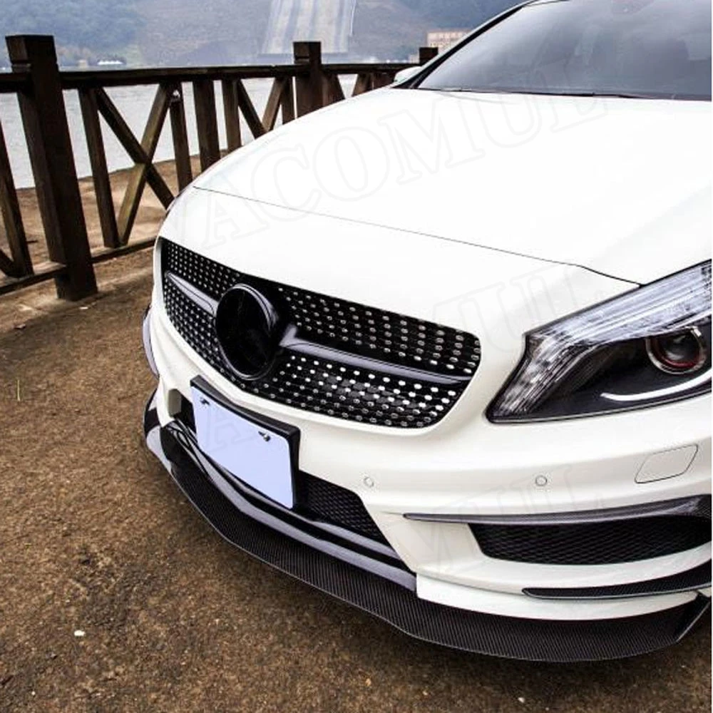 Передний спойлер для W176 из углеродного волокна Mercedes Benz A Class RZ Style A180 A200 A260 A45 2013 2015