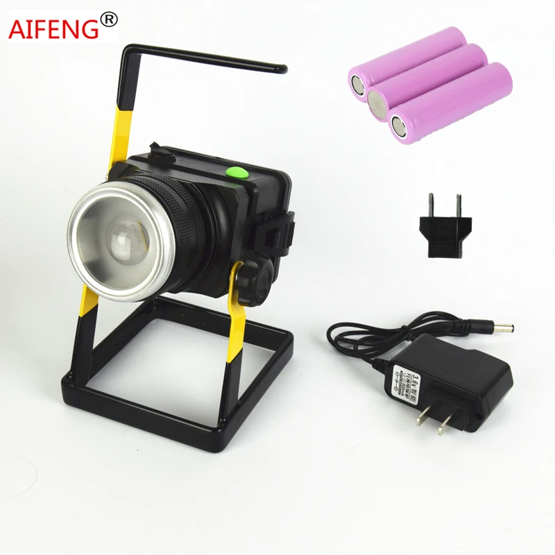 

AIFENG 30w 2400lm led flood light led spot portable spotlights powerful waterproof Adjustable light ZOOM t6 18650 with battery