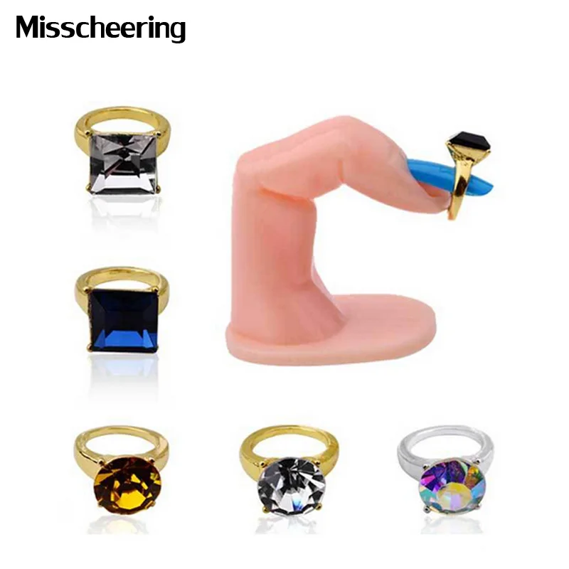 

10pcs/pack New Nail Art Rings Glitter Rhinestones Square Round Heart Designs Charm 3d Nail Art Jewelry Beauty Nail Decorations