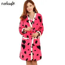 Зимний фланелевый Халат Мультяшные халаты для девочек и женщин женские утепленные халаты из 2 предметов комплекты платьев с длинными рукавами домашняя одежда для сна A394