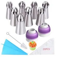 Russian Pastry Nozzles Set for Cream Stainless Steel Artistic Cake Decorating Icing Piping Tips Accessories Confectionery Tool