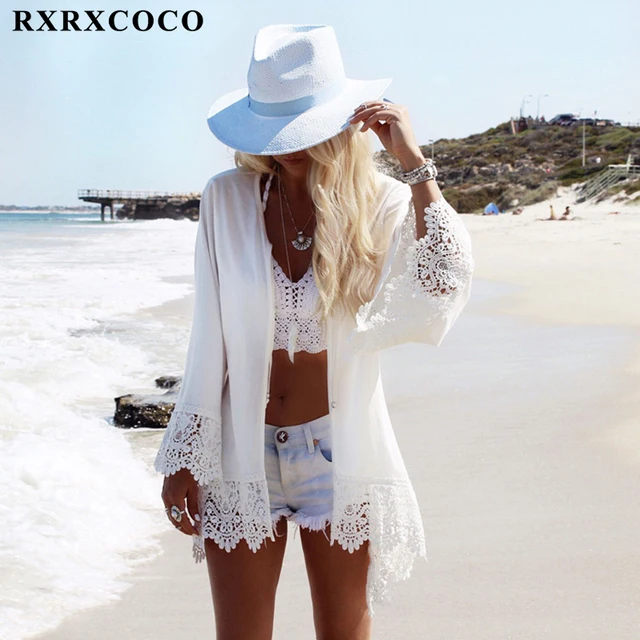 Best Price RXRXCOCO Bikini Cover Up Lace Hollow Out Swimsuit Beach Dress Women 2018 Summer Cover-Up Bathing Suit Beach Wear Best Price RXRXCOCO Bikini Cover Up Lace Hollow Out Swimsuit Beach Dress Women 2018 Summer Cover-Up Bathing Suit Beach Wear