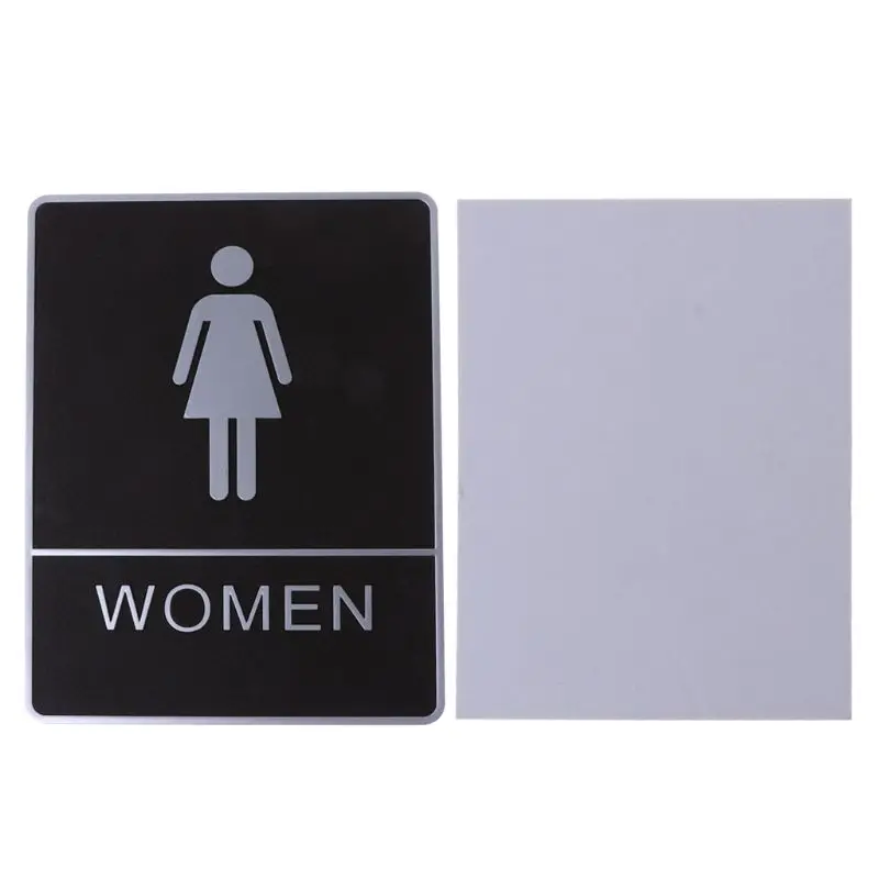 

6" X 8" Bathroom Sign Removable Back Adhesive Toilet Sign WC Sign Wall Stickers