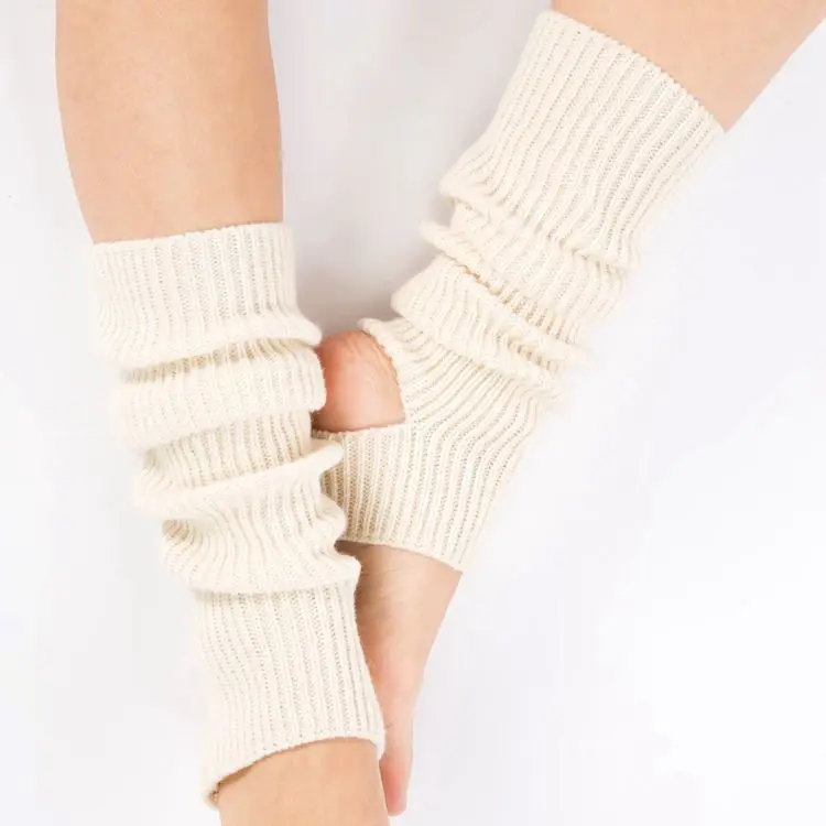 La MaxPa/женские носки женские вязаные гетры для девочек, гетры, носки для занятий фитнесом, балетом, тренировочным шлангом, k2150 - Цвет: Слоновая кость