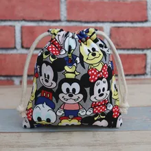 17x20 см disney Холст мультфильм Микки drawstring сумки милые портмоне на шнурке хранение мобильных телефонов сумка сумки с ручками