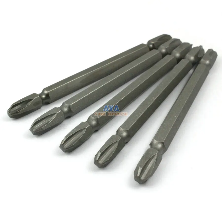 5 Pieces Phillips Double Ended Screwdriver Bit S2 Steel 1/4