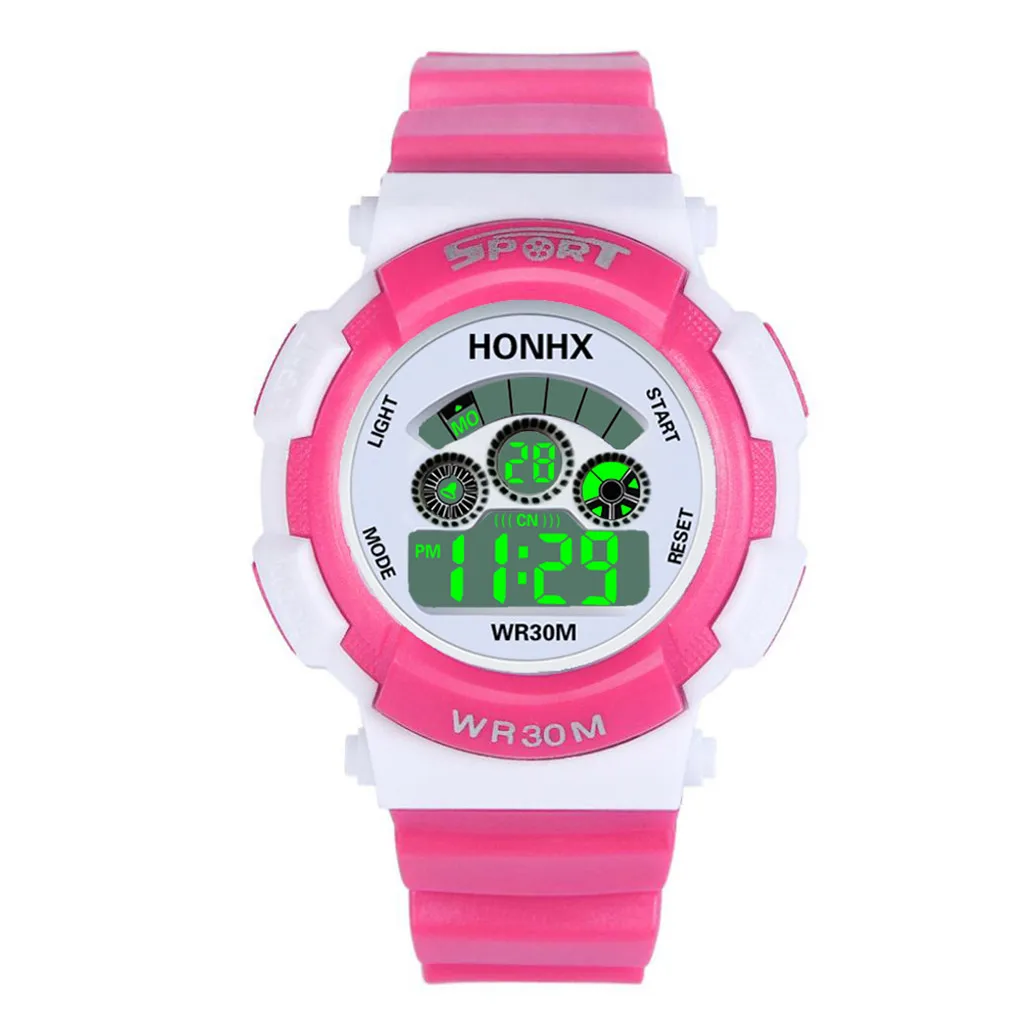 Sanwony модный детский светодиодный цифровой светодиодный Аналоговый кварцевый будильник Дата спортивные наручные часы для девочек и