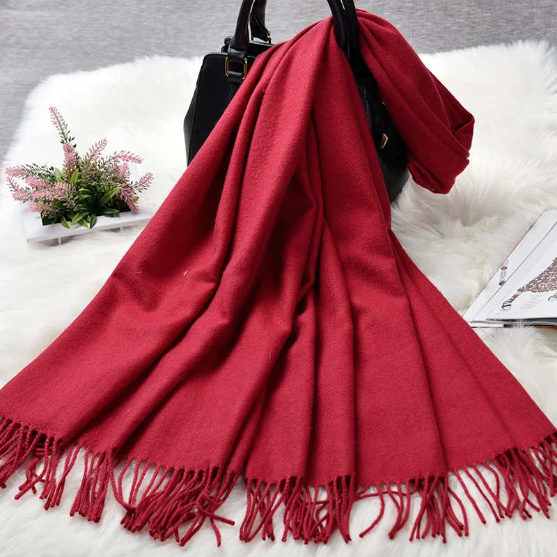 Cheap 2018 Autumn and Winter New Fashion Womens Candy Color Scarf Girls Solid Pashmina Cheap Artifical Cashmere Scarves Wholesales