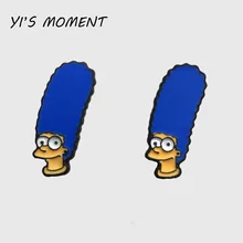 Новая модель, подарок на день рождения, эмаль, ювелирные изделия в виде животных, милые Симпсоны Мардж Симпсон, серьги для женщин, серьги для детей