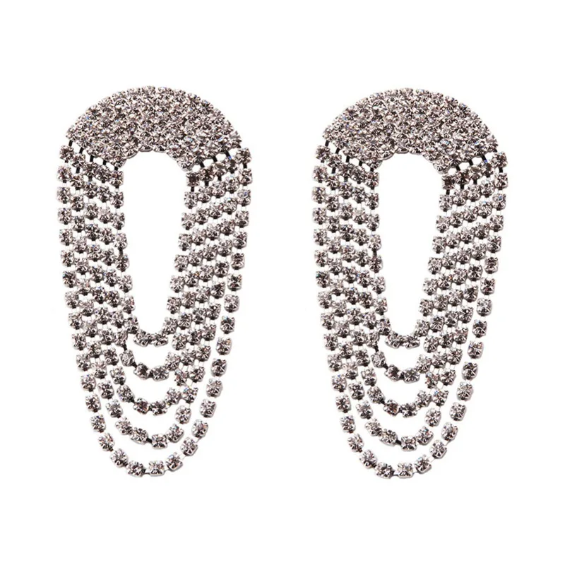 Girlgo ZA новые модные висячие серьги с бахромой и кристаллами для женщин, этнические длинные серьги с кисточками, ювелирные изделия для свадебной вечеринки - Окраска металла: Style 2