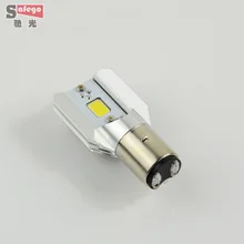 BA20D мотоцикл светодиодный фар 800LM 6 Вт 6000 К Hi Lo луч все в одном фара двигателя лампочки 12 v