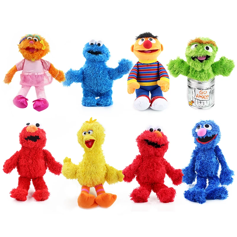 

Sesame Street Plush Toy Elmo Oscar Cookie Grover Zoe Ernie Big Bird Stuffed Soft Early Education Stuffed Dolls