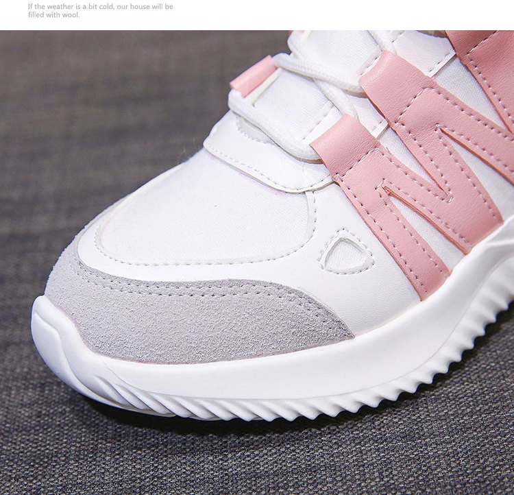 Women Shoes Women Casual Shoes Lace Up Women Flats Shoes Pink Trainers Sneakers Female Shoes Luxury Brand Basket Femme Hot Sale