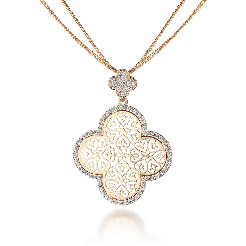 

2019 New Four-leaf Clover Pendant Necklace for Women Personality High-grade Female Sweater Chain