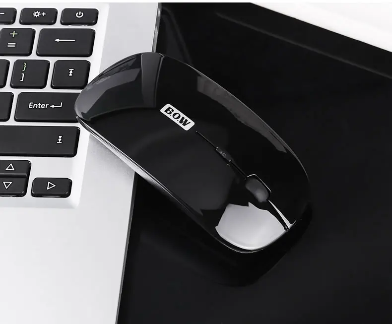 B. O. W беспроводная компьютерная мышь портативная Мобильная оптическая мышь с usb-приемником, 3 регулируемых уровня dpi мышь для ноутбука Macbook