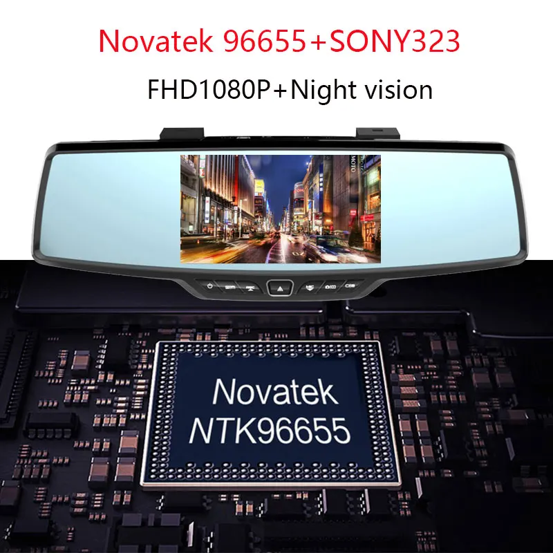 Jiluxing H10S 5 &quotFHD 1080P Автомобильный видеорегистратор с двумя объективами