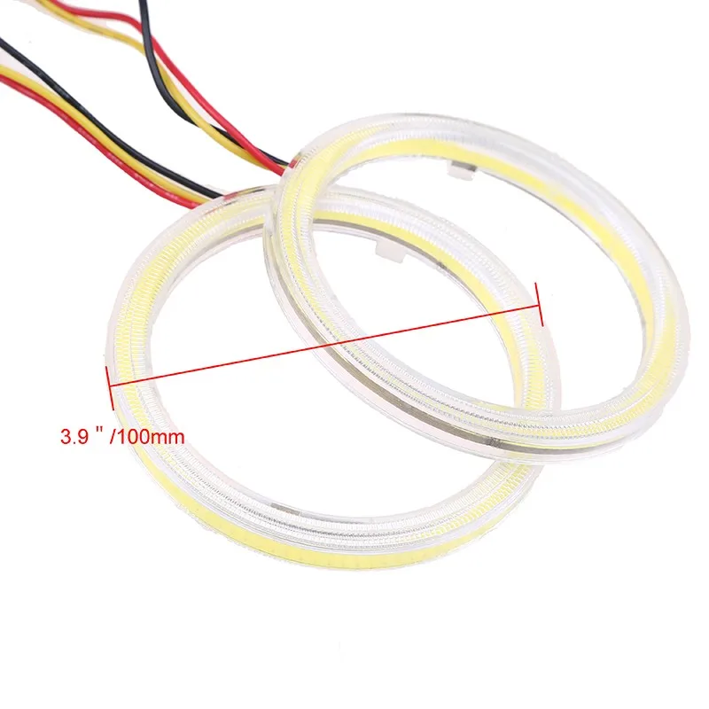 POSSBAY Ангельские глазки светодиодный COB Halo Ring автомобилей angel eyes DRL Габаритные огни 60/70/80/90/100/110 мм головной светильник тумана светильник белого и желтого цвета лампы