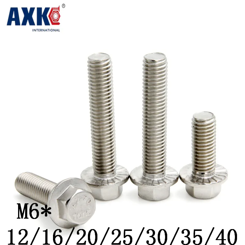 Axk 15 шт. болты с шестигранным фланцем рамкой M6 * 12/16/20/25/30/35/40 мм Gb5787|flange screw|hex flange
