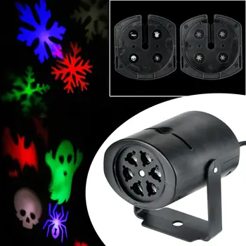 

Outdoor Christmas Snowflake Stage Spotlight LED Landscape Laser Projector Lamp with 2 patterns-snowflake & Halloween RGB Light