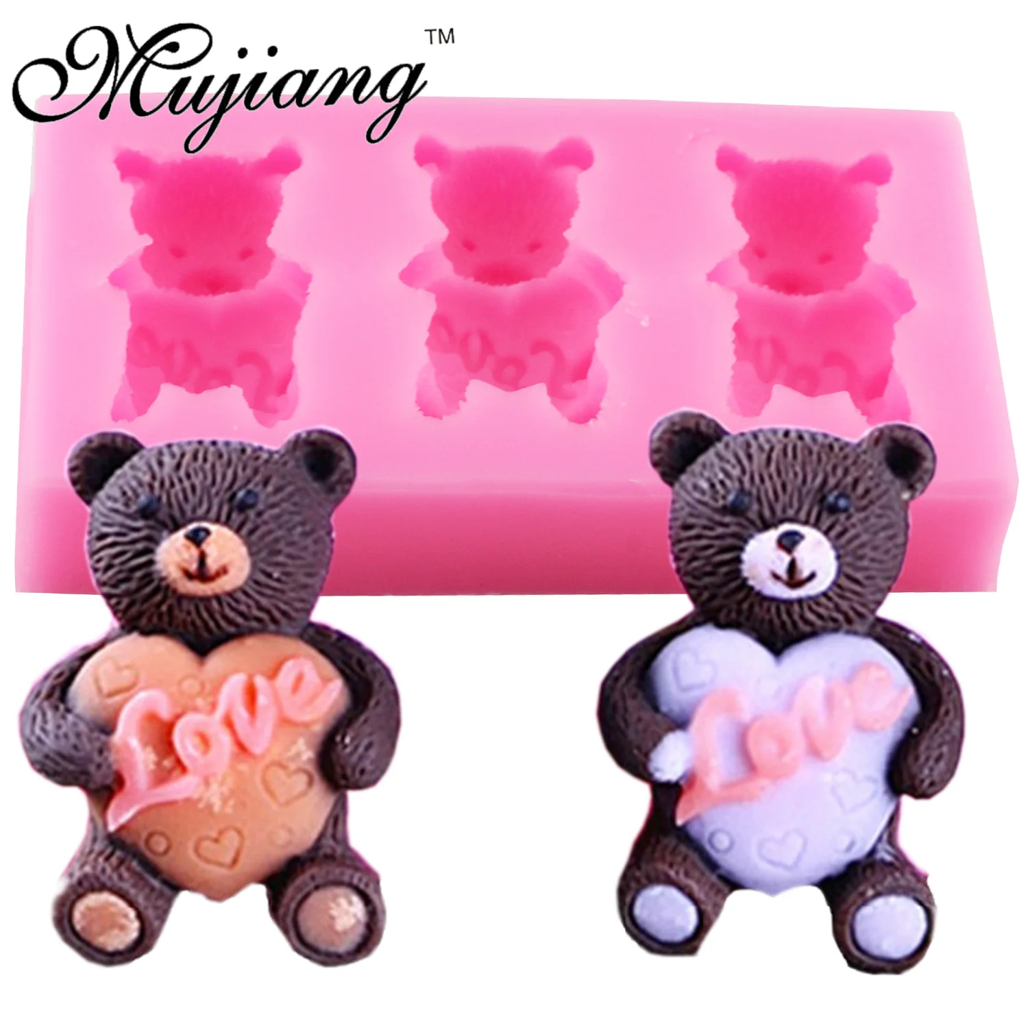 

Mujiang DIY Animals Silicone Baking Mold Bear Fondant Cake Decorating Tools Sugarcraft Cupcake Chocolate Candy Fimo Clay Moulds