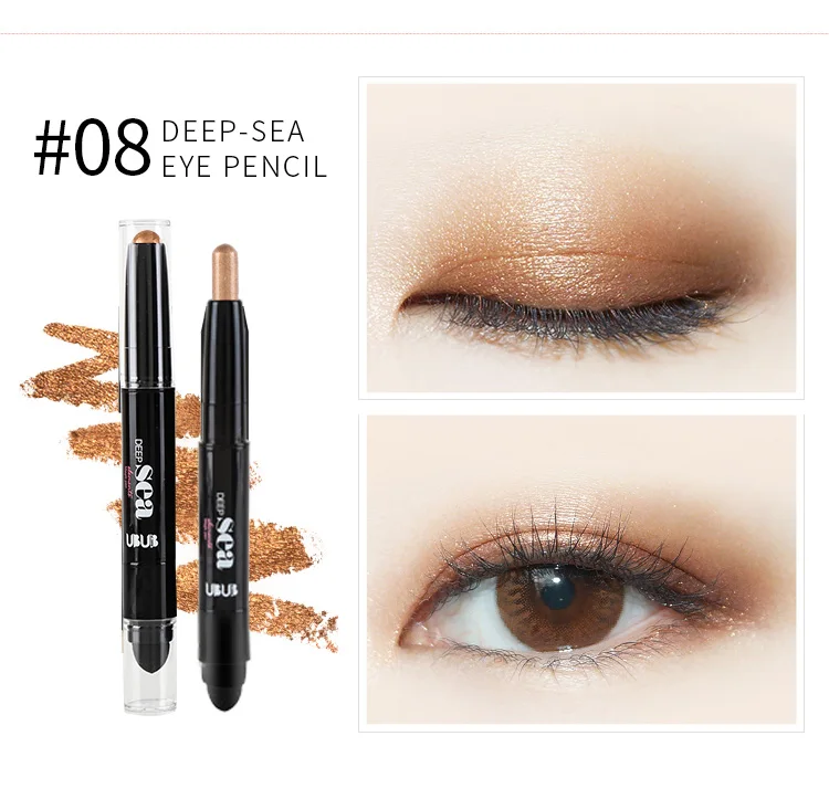 UBUB Double Head Eyeshadow Pencil Shimmer Luminous Earth Color Long Lasting Glitter Eye Shadow Palette Eyeshadows Korean Makeup (11)