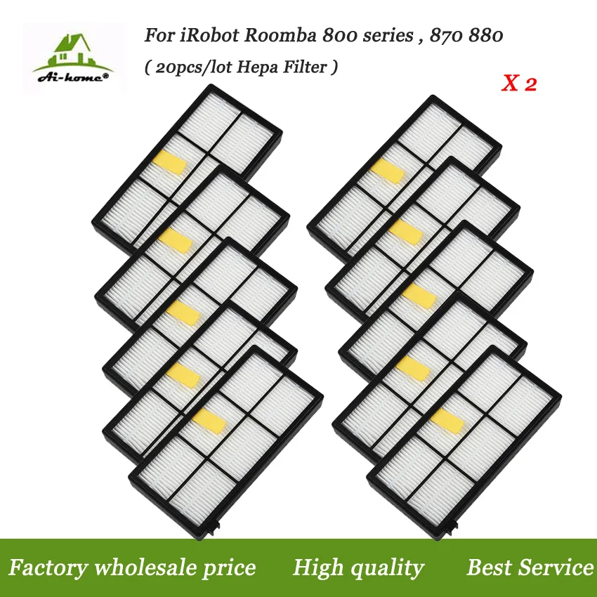 

20 шт./лот, высококачественный Hepa фильтр для iRobot Roomba 800 900 Series 870 880 980 аксессуары для пылесоса запасные части