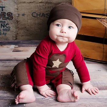 

Baby Clothing 2020 Fall New Fashion Cute Printed Monster Mustache Pattern Romper Toddler Infant Climbing Clothes